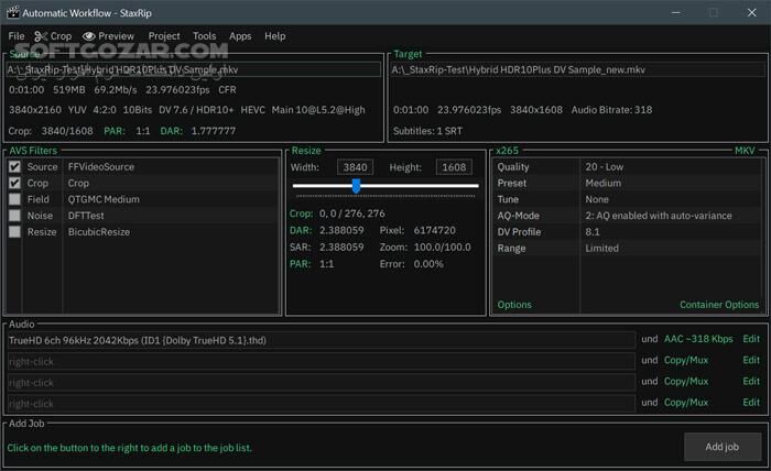 دانلود StaxRip 2.50.4 - دانلود تبدیل و فشرده‌سازی ویدئو - سافت گذر