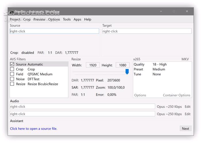 دانلود StaxRip 2.50.4 - دانلود تبدیل و فشرده‌سازی ویدئو - سافت گذر