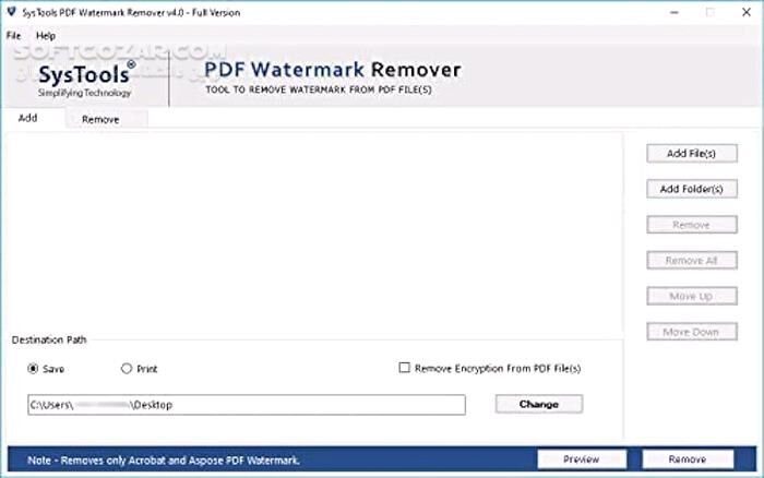 دانلود SysTools PDF Watermark Remover 6.0.0 - دانلود حذف واترمارک از پی دی اف - سافت گذر
