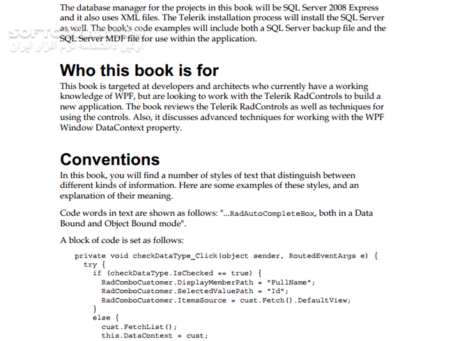دانلود Telerik WPF Controls Tutorial - دانلود کتاب راهنمای تلریک - سافت گذر
