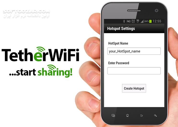 دانلود Tether WiFi Hotspot one click 2.0 for Android - دانلود اینترنت گوشی خود را به اشتراک بگذارید!! برای اندروید - سافت گذر