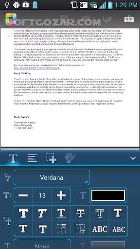 دانلود ThinkFree Mobile Pro6.5.140429 for Android +4.0 - دانلود نمایش، ویرایش فایلهای آفیس و PDF برای اندروید - سافت گذر