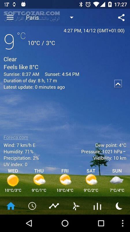 دانلود Transparent clock & weather 8.99.10 for Android +6.0 - دانلود ساعت و آب و هوا شیشه ای برای اندروید - سافت گذر