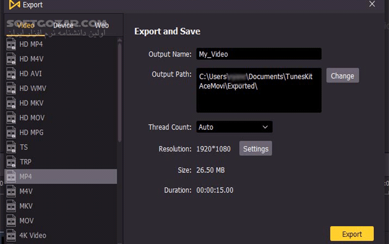دانلود TunesKit AceMovi 4.0.0.58 - دانلود ویرایش فایل های ویدئویی - سافت گذر