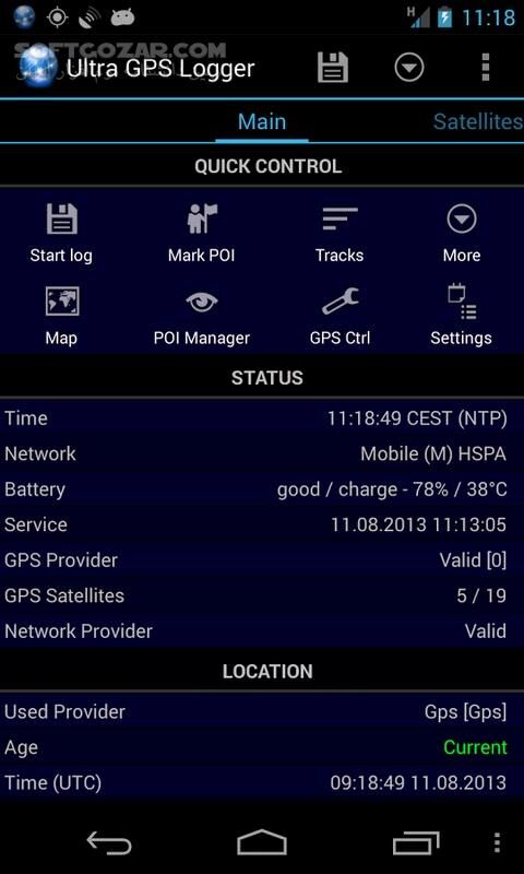 دانلود Ultra GPS Logger 3.196 for Android +9.0 - دانلود ردیاب جی پی اس برای اندروید - سافت گذر