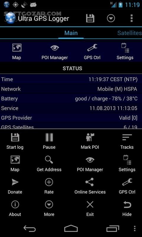 دانلود Ultra GPS Logger 3.196 for Android +9.0 - دانلود ردیاب جی پی اس برای اندروید - سافت گذر