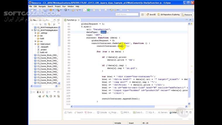 دانلود VTC - Java 7 - Web Applications (Servlets, JSP, JSF) Course - دانلود فیلم آموزش ساخت برنامه‌های کاربردی جاوا 7 - سرولت، جِی‌اس‌پی و جِی‌اس‌اف - سافت گذر