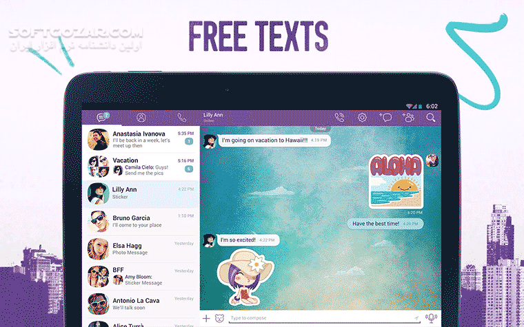 دانلود Viber 16.5.0.18 for Android +5.0 - دانلود نرم افزار رایگان برای ارتباط تلفنی و ارسال پیامک برای اندروید - سافت گذر
