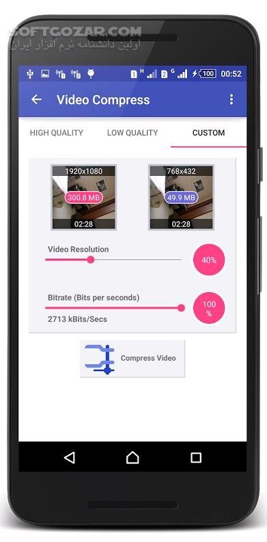 دانلود Video Compress 5.0.1 for Android +4.0 - دانلود فشرده سازی ویدیو برای اندروید - سافت گذر