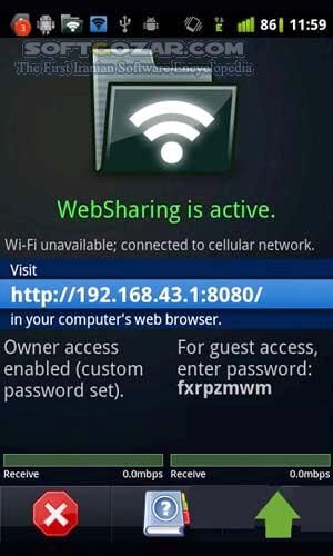 دانلود WebSharing 2.0.1.0 for Android - دانلود برنامه ای برای ارتباط با گوشی از طریق وایرلس برای اندروید - سافت گذر