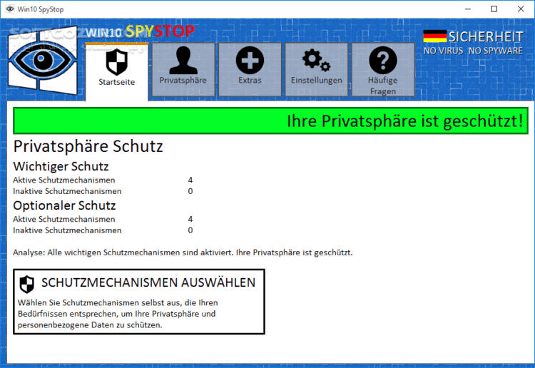 دانلود Win10 SpyStop 1.3.0 - دانلود حفظ حریم خصوصی در ویندوز 10 - سافت گذر