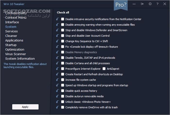 دانلود Win 10 Tweaker 20.2 - دانلود بهینه‌سازی ویندوز - سافت گذر