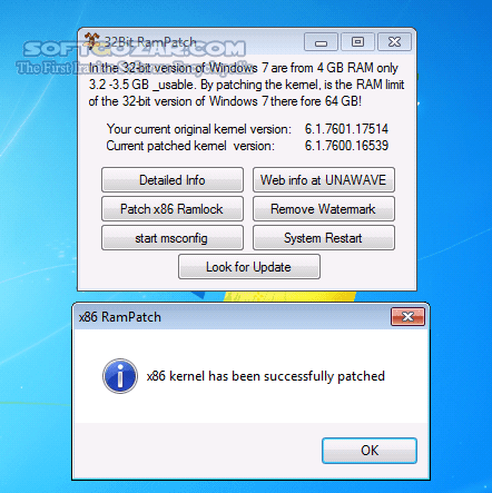 دانلود Windows 7 and 8 x86 Ram Patch 1.0.3.0 / 0.8.0.1 - دانلود رفع مشکل شناسایی نشدن کامل رمهای 4 گیگ در ویندوز 7 و 8 - سافت گذر