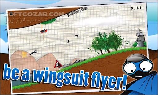 دانلود Wingsuit Stickman 2.9 for Android - دانلود بازی مردک پرنده برای اندروید - سافت گذر