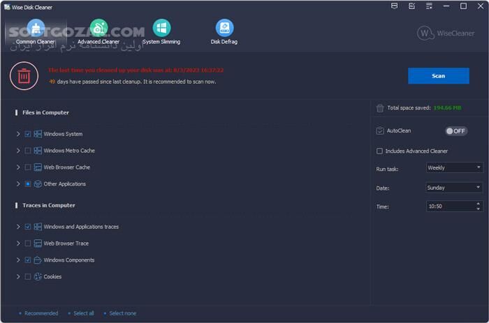 دانلود Wise Disk Cleaner 11.3.0.850 - دانلود پاکسازی فضای هارد از فایل های اضافی - سافت گذر