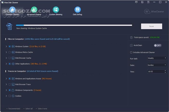 دانلود Wise Disk Cleaner 11.3.0.850 - دانلود پاکسازی فضای هارد از فایل های اضافی - سافت گذر