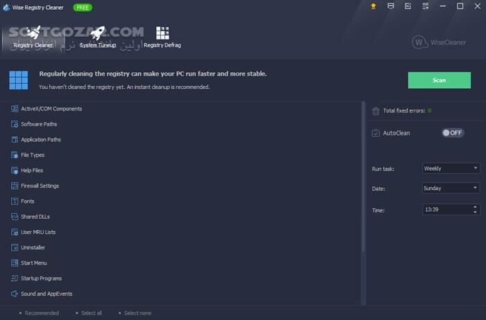 دانلود Wise Registry Cleaner Pro 11.2.4.729 - دانلود پاکسازی و بهینه سازی رجیستری ویندوز - سافت گذر