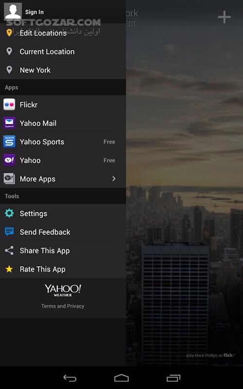 دانلود Yahoo Weather 1.48.0 for Android +4.2 - دانلود وضعیت آب و هوا یاهو برای اندروید - سافت گذر