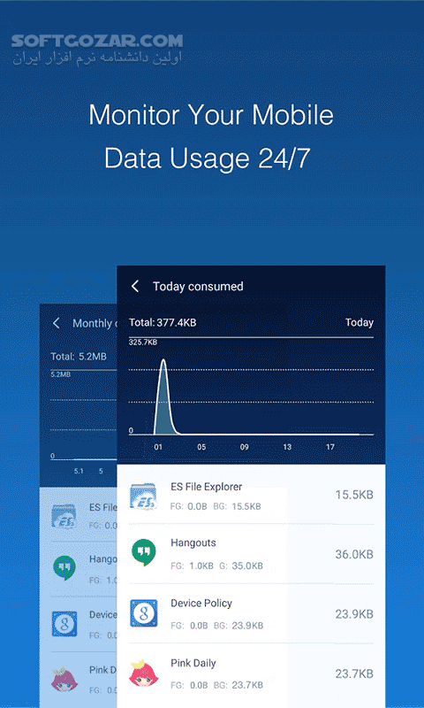 دانلود CM Data Manager 2.9.2 for Android +4.0 - دانلود مانتیور ترافیک و تست سرعت اینترنت برای اندروید - سافت گذر