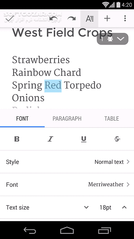 دانلود Google Docs 1.25.471.00.90 For Android +7.0 - دانلود نرم افزار ورد گوگل برای اندروید - سافت گذر