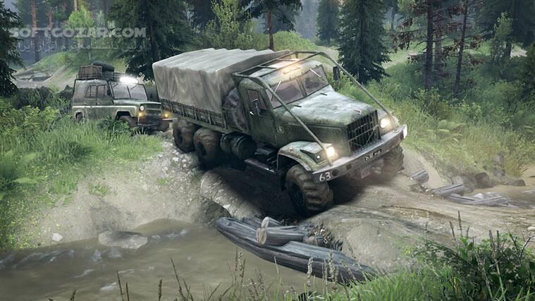 دانلود SpinTires - دانلود بازی لاستیک‌های چرخان - شبیه‌ساز رانندگی با ماشین‌های سنگین - سافت گذر