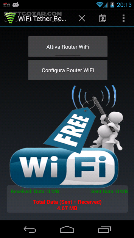 دانلود WiFi Tether Router 6.3.5 for Android +4.0.2 - دانلود وای فای هات اسپات برای اندروید - سافت گذر