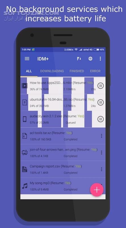 دانلود IDM+ 16.0 for Android +4.0 - دانلود آی دی ام پلاس برای اندروید - سافت گذر