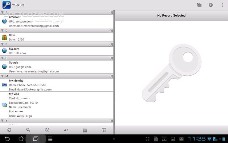 دانلود mSecure 5.5.6 for Android - دانلود ذخیره اطلاعات شخصی برای اندروید - سافت گذر