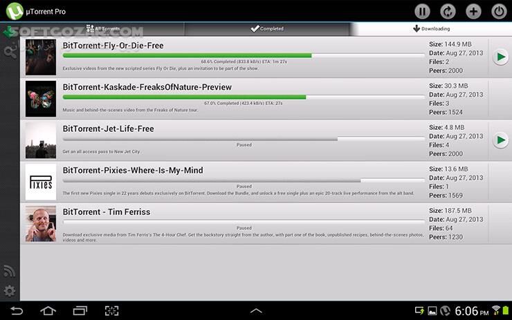 دانلود uTorrent Pro 8.2.20 for Android +4.0 - دانلود تورنت برای اندروید - سافت گذر