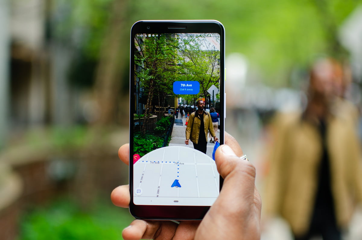 گوگل مپس واقعیت افزوده AR حالت واقعیت افزوده در گوگل مپس